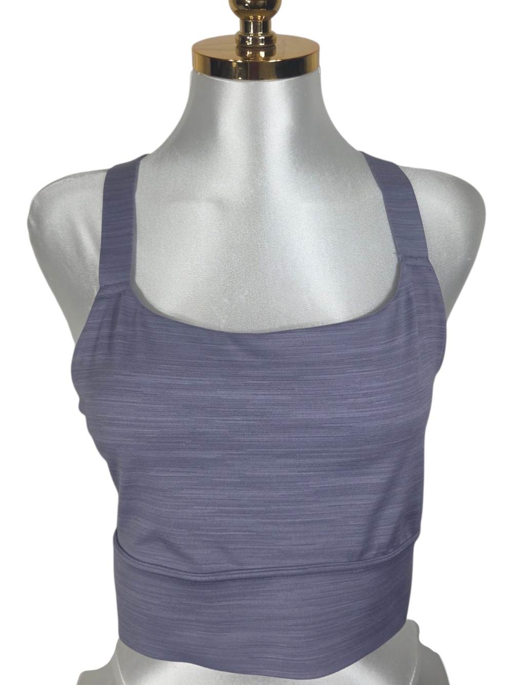 Athleta Lavender-Gray Square Neck Seamless Sports Bra